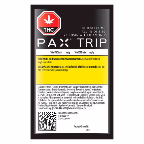 PAX - Trip Blueberry OG - All in One Live Rosin with Diamonds