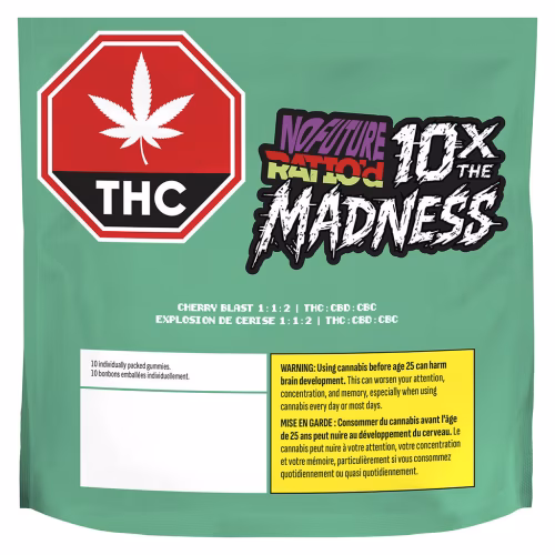 NO FUTURE - 10X the Madness: Ratio'd Cherry Blast 1:1:2 THC/CBD/CBC (Multi-pack of 10)