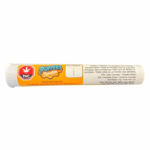 Puffer's Paradise - Frosted Fruitz Diamond Infused Glass Tip Pre-Roll