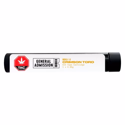 General Admission - Crimson Toro Indica (1:0) 510 Thread Cartridge