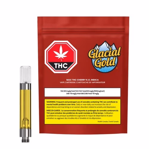 Glacial Gold - MAX THC Cherry K.O. Indica Vape Cartridge