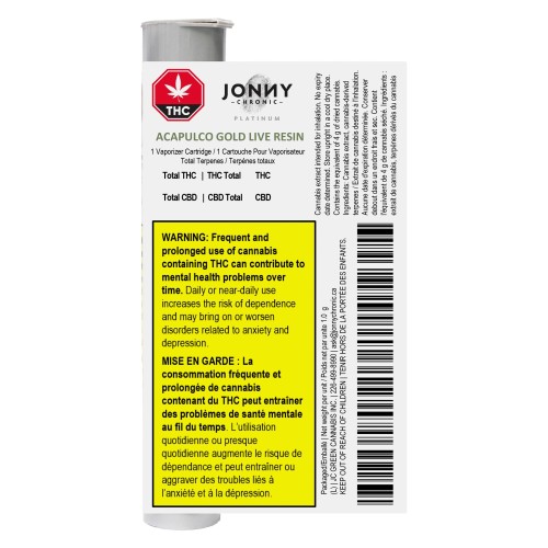 Jonny Chronic - Acapulco Gold Live Resin 510 Thread Cartridge