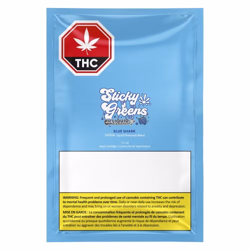 Sticky Greens - Blue Shark - Liquid Diamonds 510 Thread Cartridge