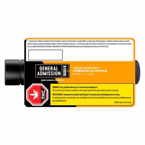 General Admission - Pineapple Apple Liquid Diamond 510 Thread Cartridge