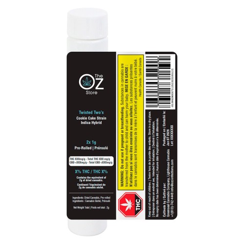 The Oz Store - The Oz Store - Twisted Twos Pre-Roll - Indica-Hybrid
