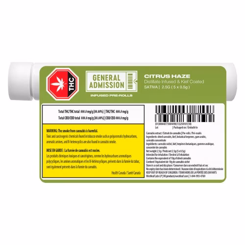 General Admission - Citrus Haze Distillate Infused Pre-Roll