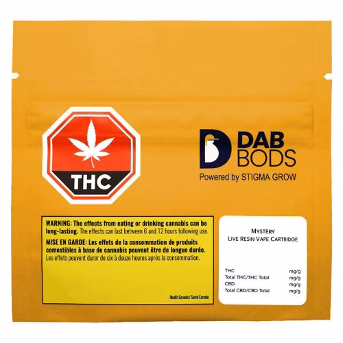 Dab Bods - Mystery Live Resin 510 Thread Cartridge