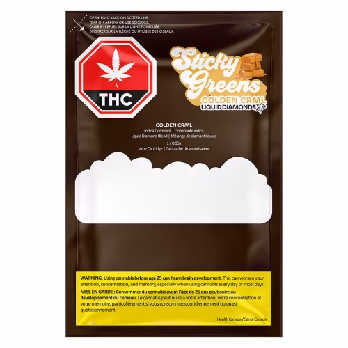 Sticky Greens - Golden CRML Liquid Diamond 510 Thread Cartridge