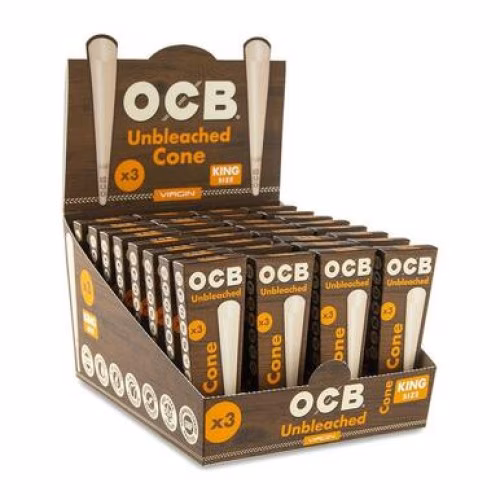 OCB Pre-rolled Cone - Virgin Unbleached Rolling Paper - King size