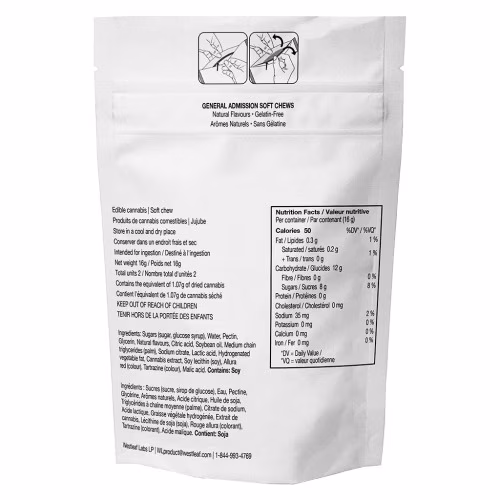 General Admission - Crimson Toro THC Soft Chews (1:0)
