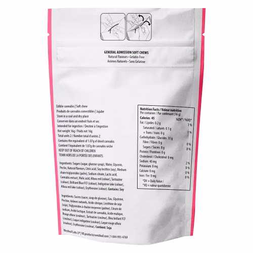 General Admission - Pomegranate Dragon Fruit THC & CBN Soft Chews (2:1)