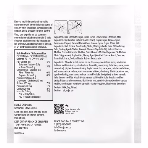 Lord Jones - Chocolate Fusions - Salted Caramel Crunch: 1:1 THC CBD