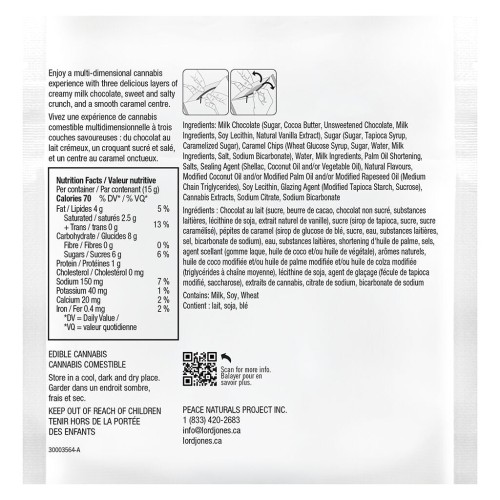 Lord Jones - Chocolate Fusions - Salted Caramel Crunch: 1:1 THC CBD