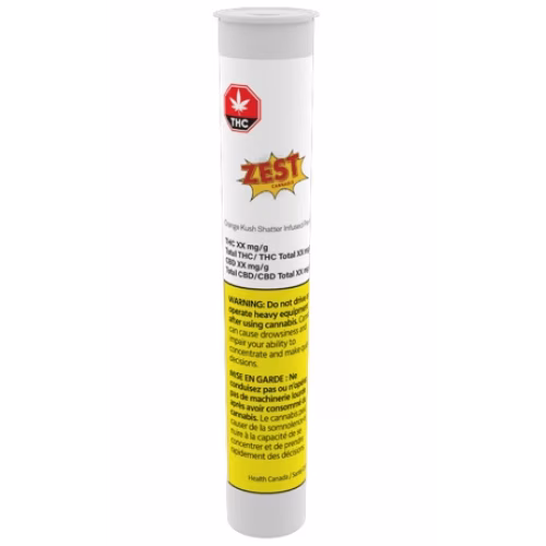 Zest Cannabis - Orange Kush Shatter Infused Pre-Rolls
