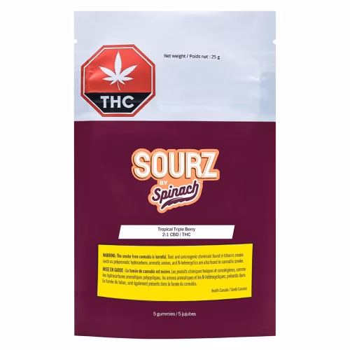SOURZ by Spinach - Tropical Triple Berry 2:1 Gummies (CBD:THC)