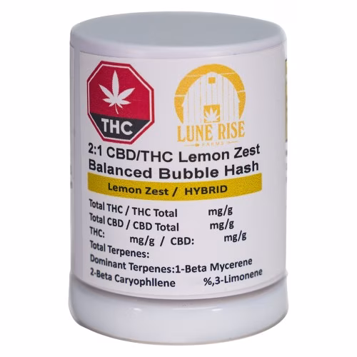 Lune Rise Farms - 2:1 CBD/THC Lemon Zest Balanced Bubble Hash