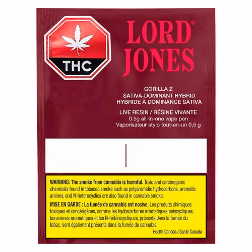 Lord Jones - Pure Live Resin Vape - Gorilla Z All-in-One