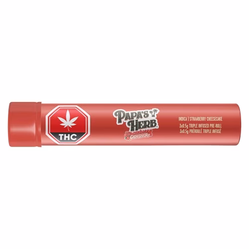 Indica Strawberry Cheesecake Triple Infused Pre-Roll Pack