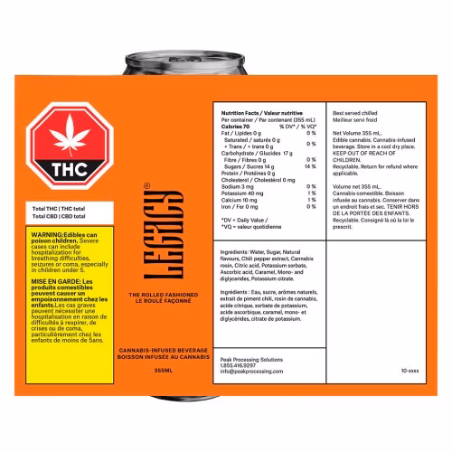 Legacy by Peak Processing Solutions - The Rolled Fashioned -Rosin Infused Beverage