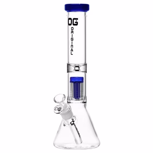 12" OG Original Colored Tree Perc Beaker Bong - Blue