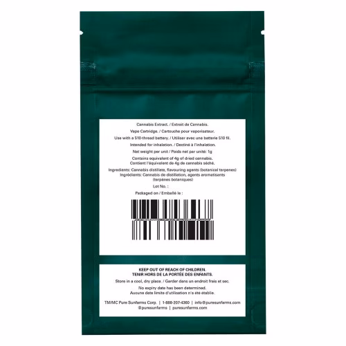 Pure Sunfarms - Sour Strawberry High THC 510 Thread Cartridge