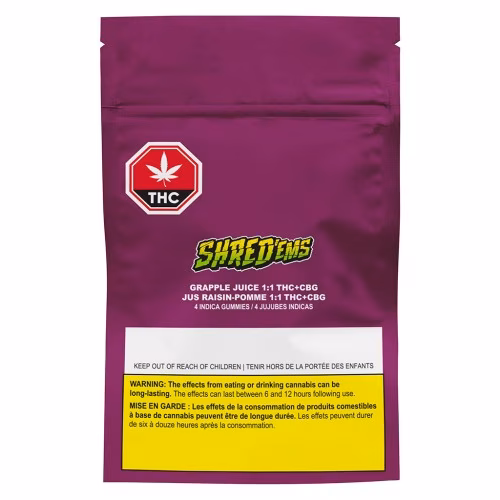SHRED'EMS - Grapple Juice THC/CBG 1:1 Gummies