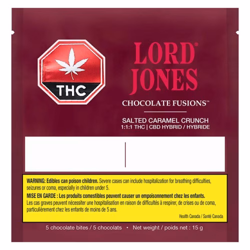 Lord Jones - Chocolate Fusions - Salted Caramel Crunch: 1:1 THC CBD