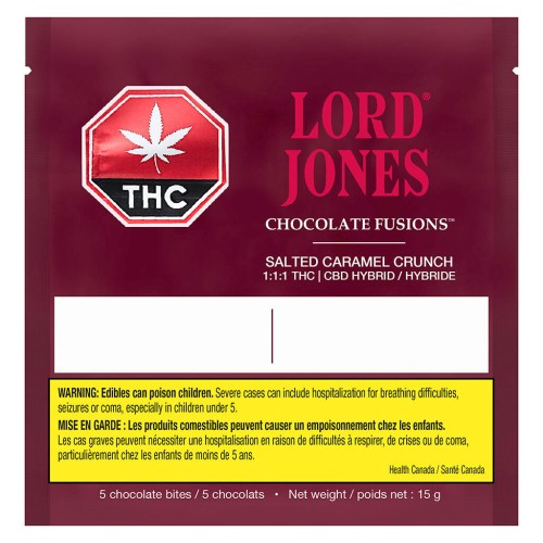Lord Jones - Chocolate Fusions - Salted Caramel Crunch: 1:1 THC CBD