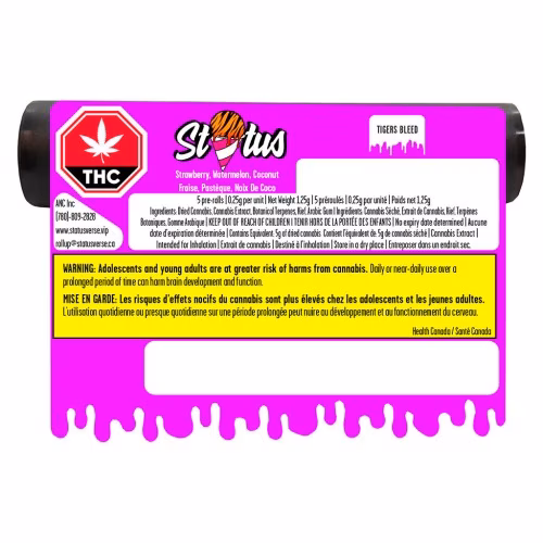 Status - Tigers Bleed Liquid Diamond Infused Kief Coated Pre-Rolls
