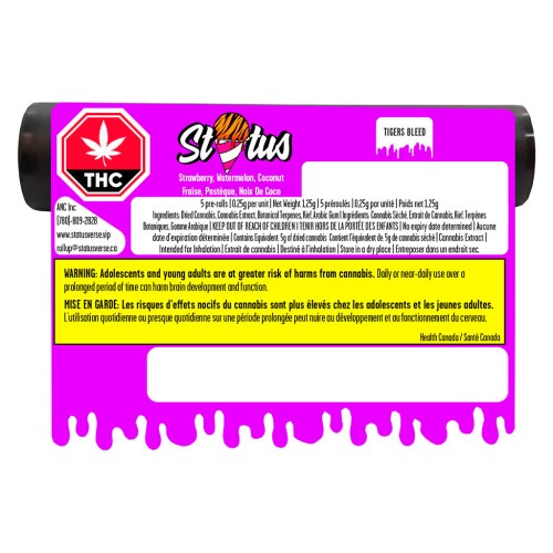 Status - Tigers Bleed Liquid Diamond Infused Kief Coated Pre-Rolls