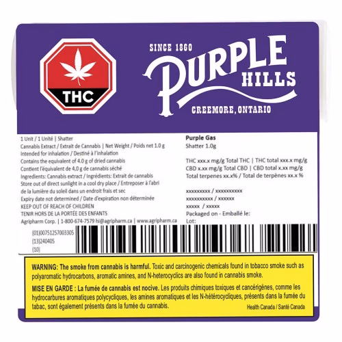 Purple Hills - Purple Hills - Purple Gas Shatter - Hybrid - 1g