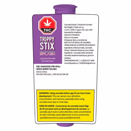 Trippy Sips - Trippy Stix DBL Diamond Pre-Roll - Space Berry Splash