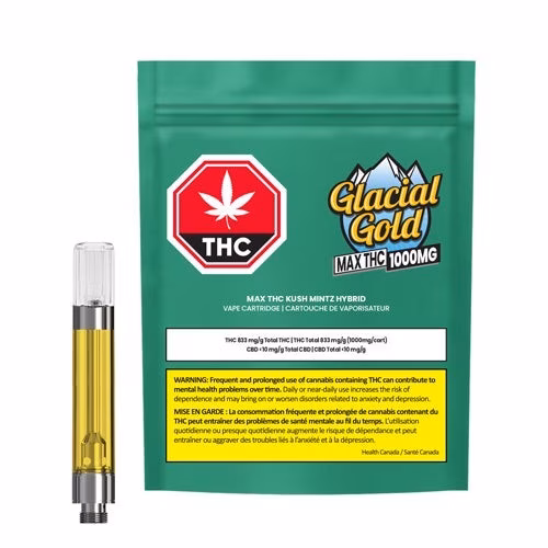 Glacial Gold - MAX THC Kush Mint Hybrid Vape Cartridge