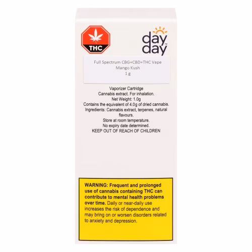 dayday - Full Spectrum CBG+CBD+THC Vape 510 Thread Cartridge