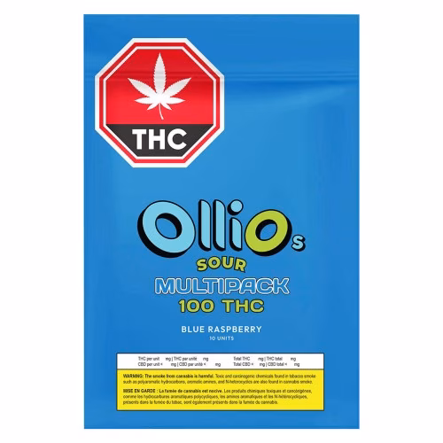 Olli O's - 100 THC Multipack Blue Raspberry Gummies