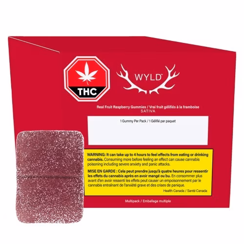 Wyld - Real Fruit Raspberry SATIVA Gummies (Multi-pack of 10)