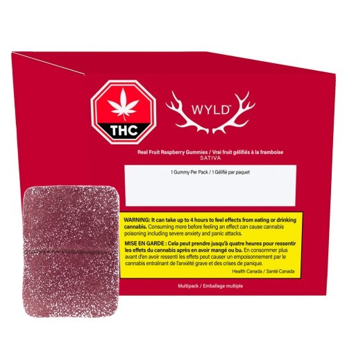 WYLD - Real Fruit Raspberry SATIVA Gummies (Multi-pack of 10)