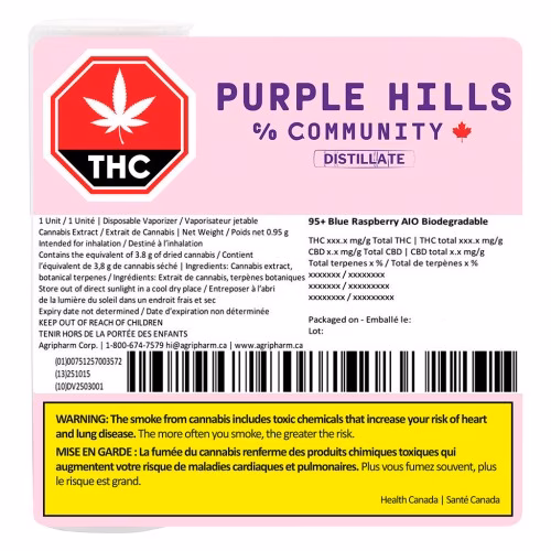 Purple Hills - 95+ Blue Raspberry AIO Biodegradable