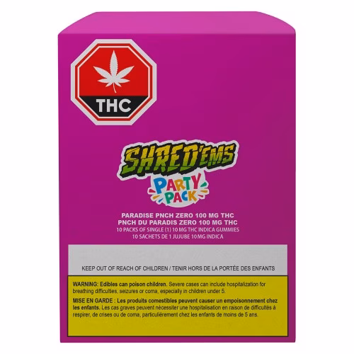 SHRED'EMS - Paradise PNCH ZERO Max10 Party Pack 100 THC Gummies (Multi-pack of 10)