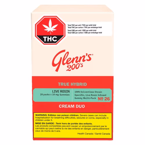 Glenn's - No.26 Glenn's 200's True Hybrid Rosin - Strawberry Cream (Multi-pack of 10 x 2pcs)