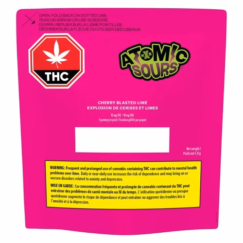 XMG+ Atomic Sours - Cherry Blasted Lime Gummy (10mg THC + 10mg CBG)