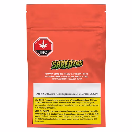 SHRED'EMS - Guava Lime Go-Time 1:1 THC:THCv Soft Chews