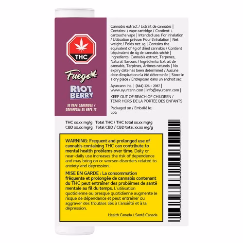 Fuego - Riot Berry 510 Thread Cartridge