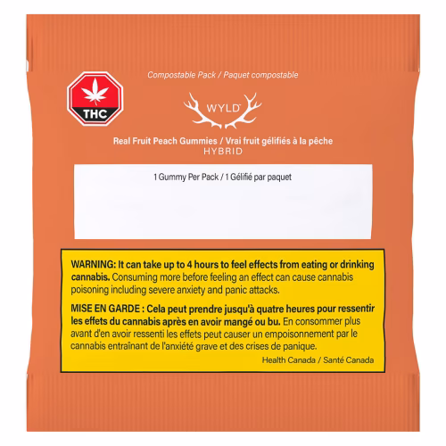 Wyld - Real Fruit Peach Hybrid Gummy 3:1 CBD:THC