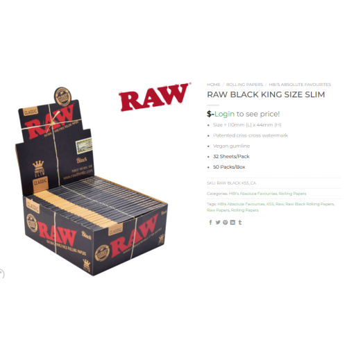 raw papers king size slim black