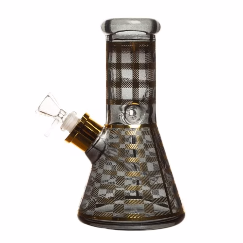 8" 7mm Checkered Glass Bong