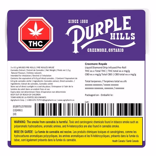 Purple Hills - Creemore Royale Liquid Diamond Drip Infused Pre-Roll