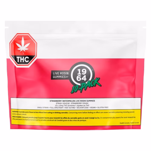 1964 - Strawberry Watermelon Live Rosin Gummies (Multi-pack of 10)