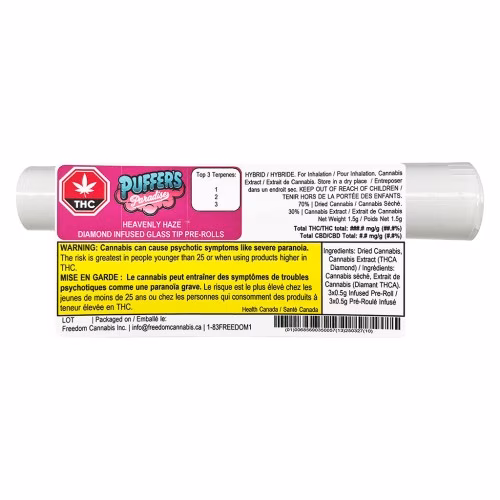 Puffer's Paradise - Heavenly Haze Diamond Infused Glass Tip Pre-Roll