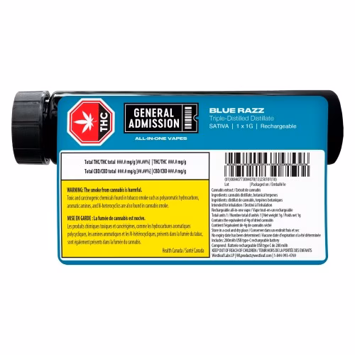 General Admission - Blue Razz Sativa Rechargeable All-In-One Vape